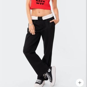 Edikted folded wide leg chino pants